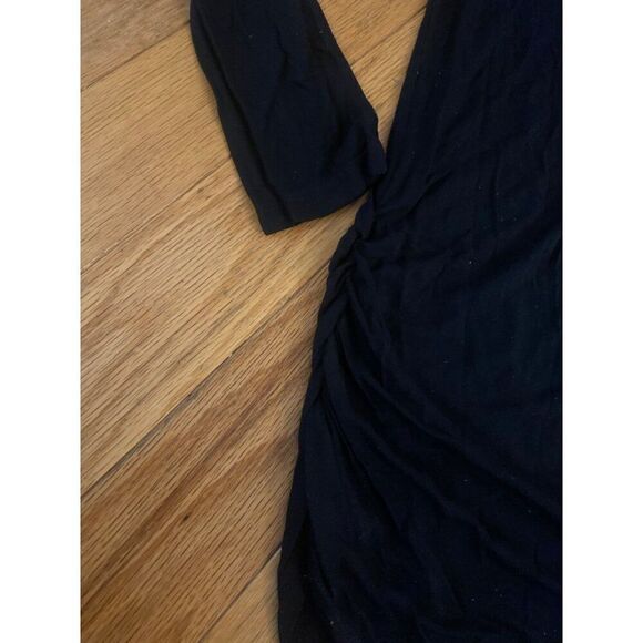 Michael Stars Black one sided Long Sleeve Ruched mini Dress For Women one size - Picture 3 of 6